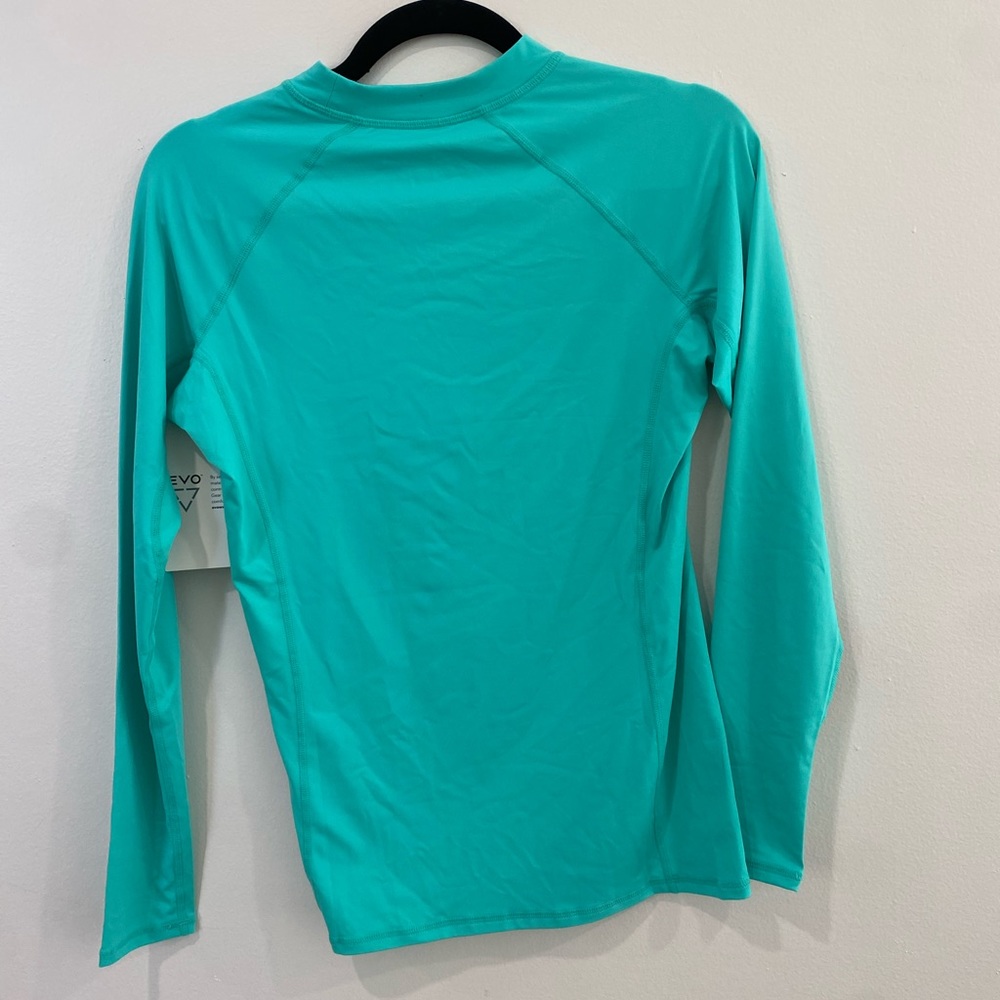 Women's Turquoise Long Sleeve Swim Coverup - Picture 5 of 5